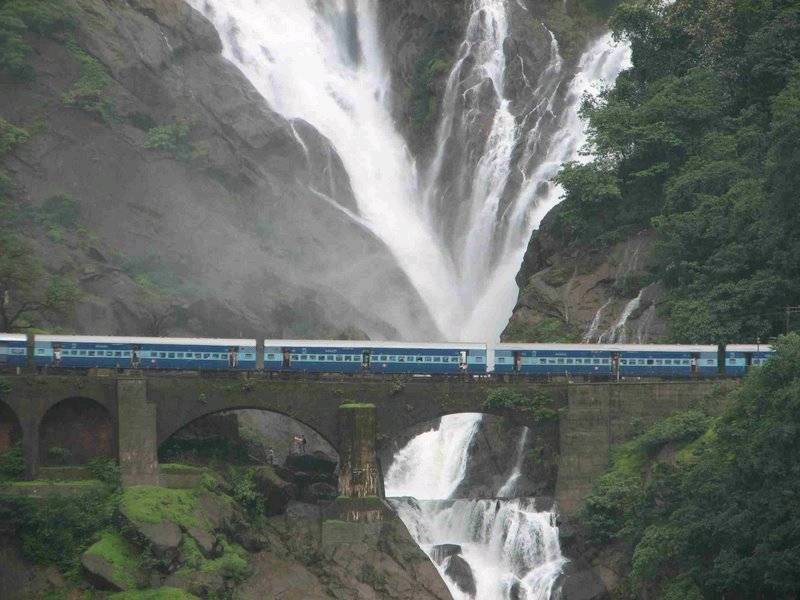 Karnataka Waterfall And Train — India travel guide