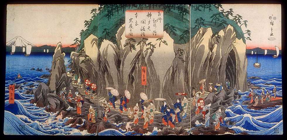 Hiroshige Pilgr To The Cave Shrine Of Benzaiten — India travel guide